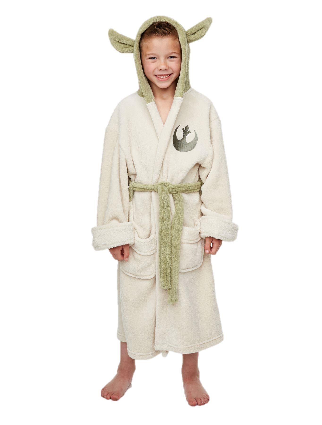 Star wars boys dressing gown bath robe chewbacca yoda age 4 6 7 9 10 12