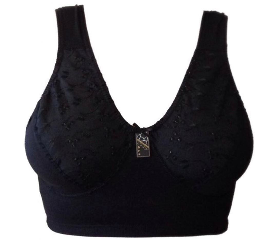 Pull On Bra Sleep Vest Top Overhead Wire Free Bra Comfort B C D DD Cup
