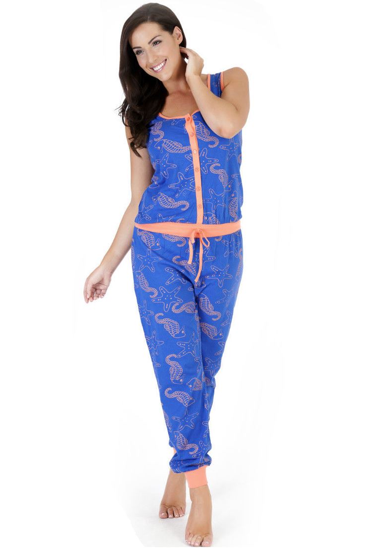 Ladies Womens Onesie Playsuit Jumpsuit Pyjamas Pajama All In One Piece