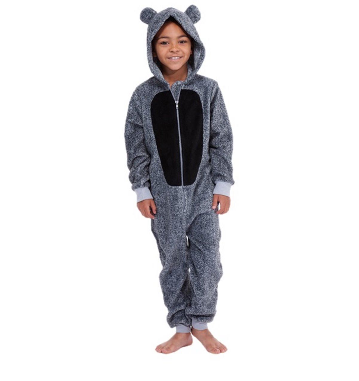 Boys Fleece Onesie Hooded One Piece Pyjamas Pajama age 4 5 6 7 8 9 10