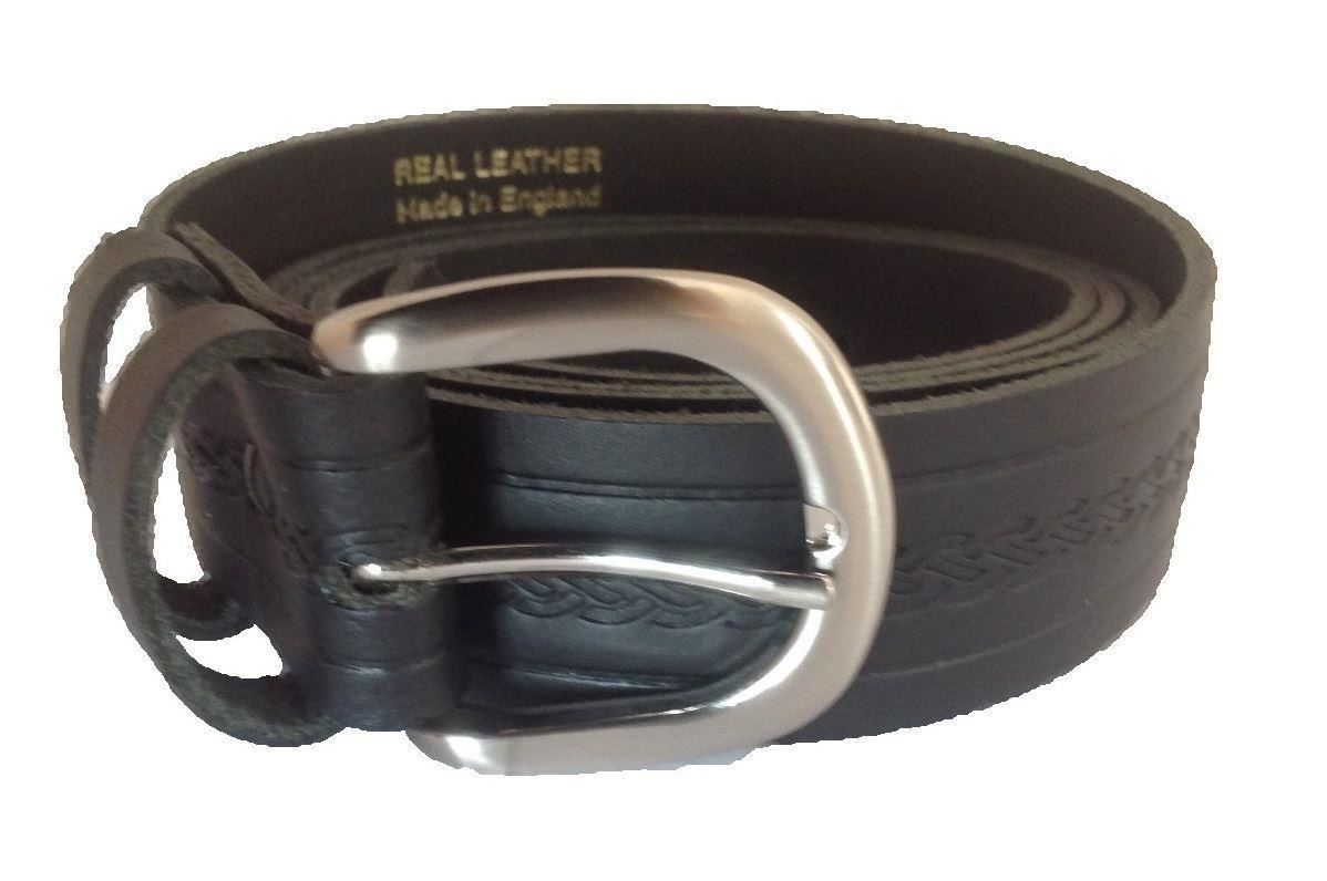 Big Mens Black Leather Belt King Size Waist 40-70