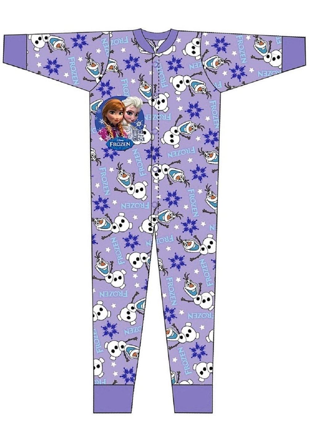 frozen pajamas size
