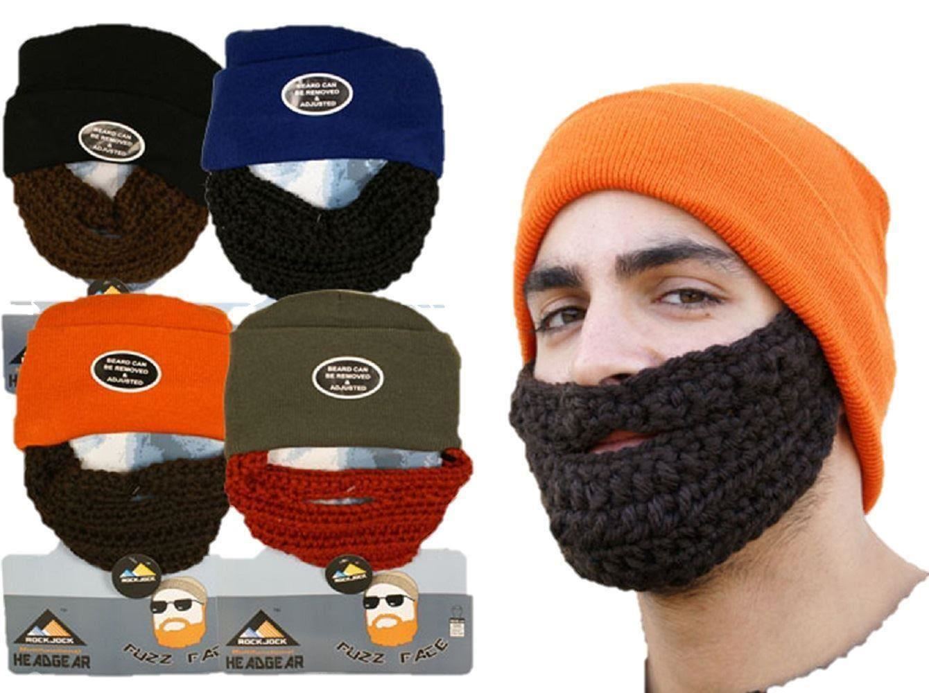 mens beanie hat beard removeable beard COOL ROCK JOCK eBay