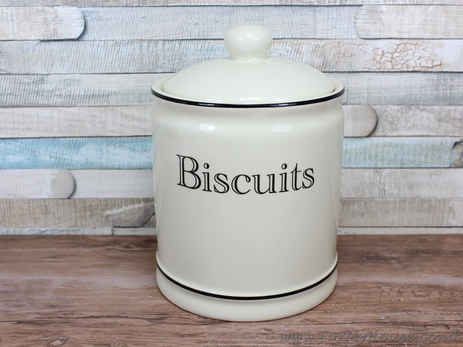 Cream Ceramic biscuit barrel canister jar kitchen storage eBay