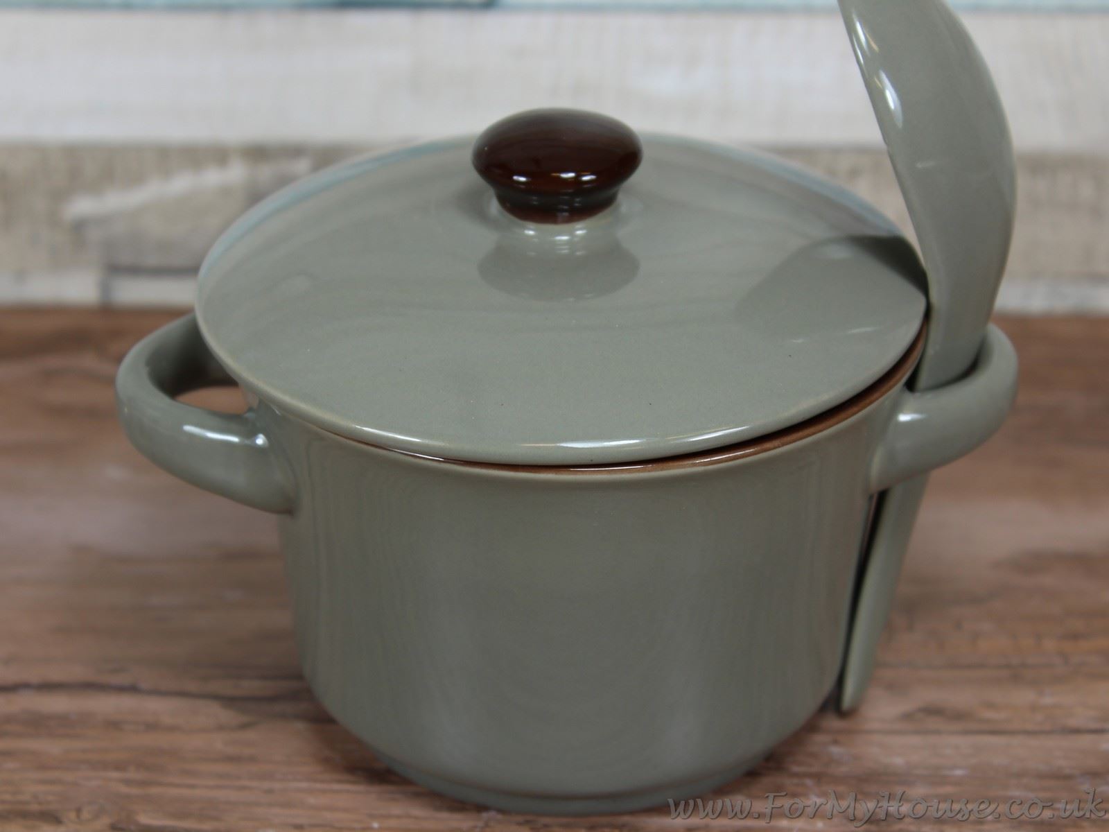 Soup bowl with lid and spoon brown range eBay