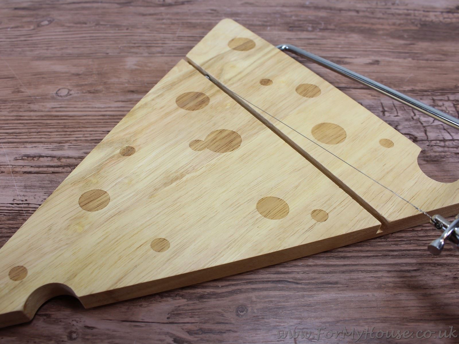 Cheese wedge shape wood slicing cutting board with wire cutter set eBay