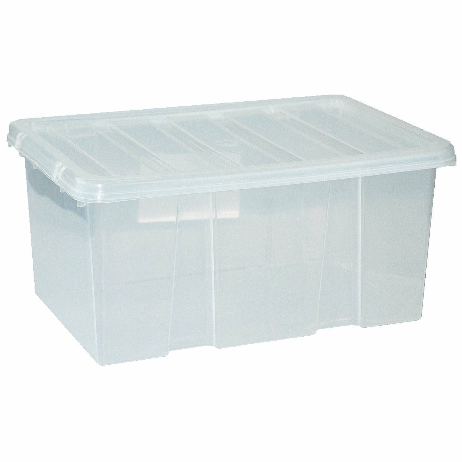 Large Plastic Storage Clear Box with Clear Lid Container Made In U.K