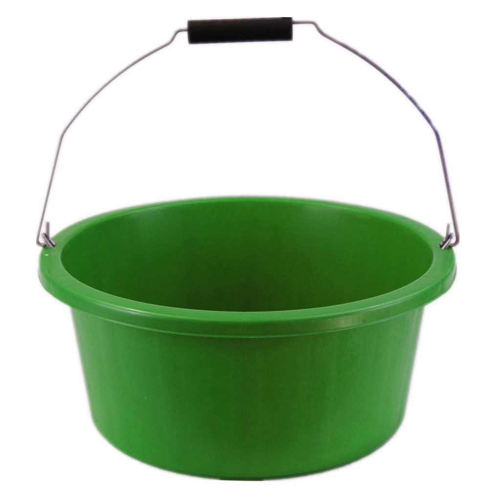 2 x Small Shallow Plastic Horse Animal Feed Bucket with Handle 3 Gallon