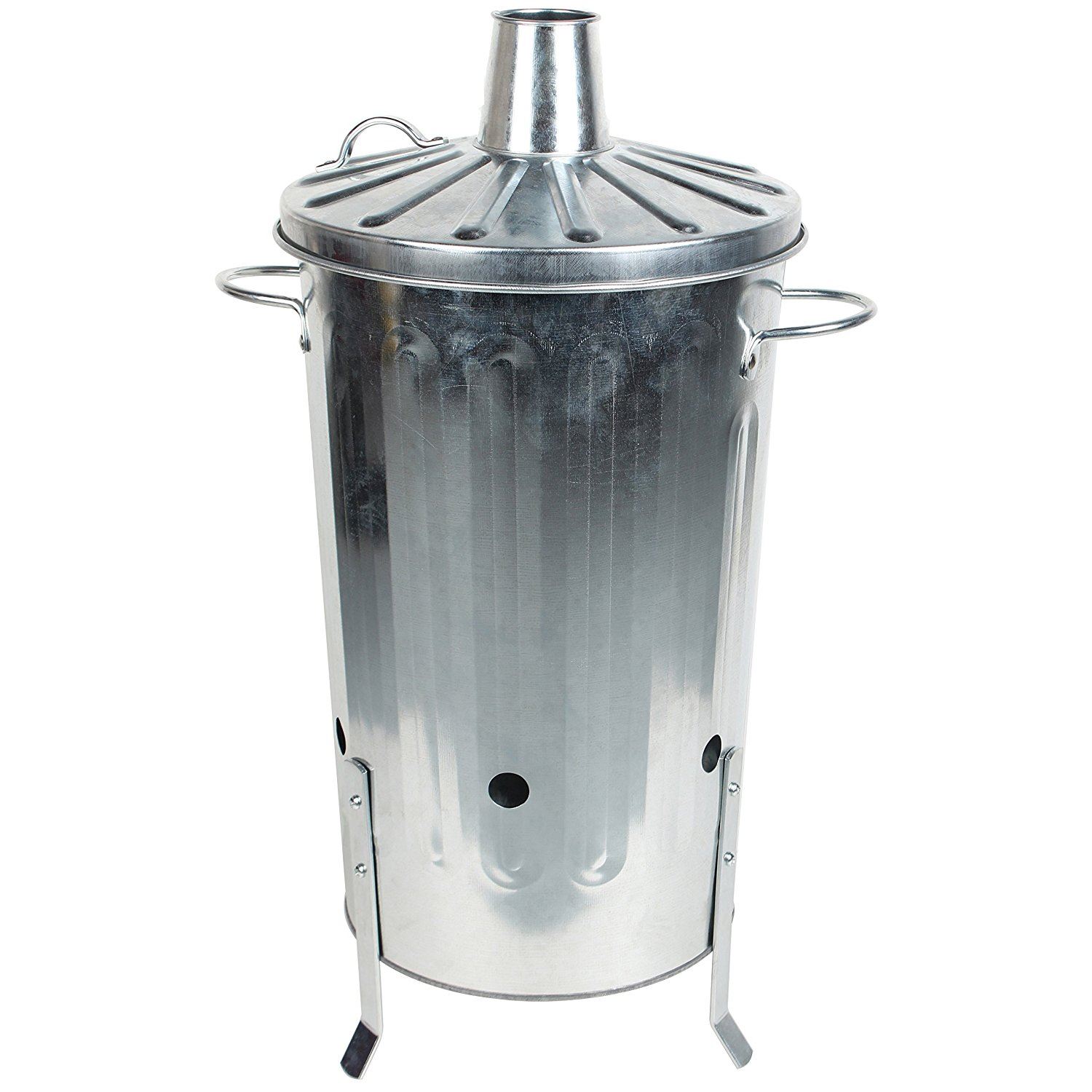 Small Medium Large Metal Incinerator Fire Burning Bin with Locking Lid eBay