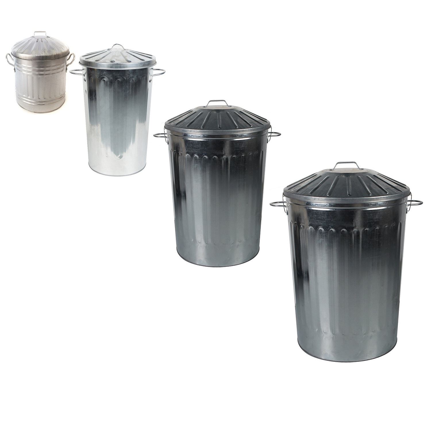 Small Medium Large Steel Metal Dustbin Home Garden Storage Unit Bin