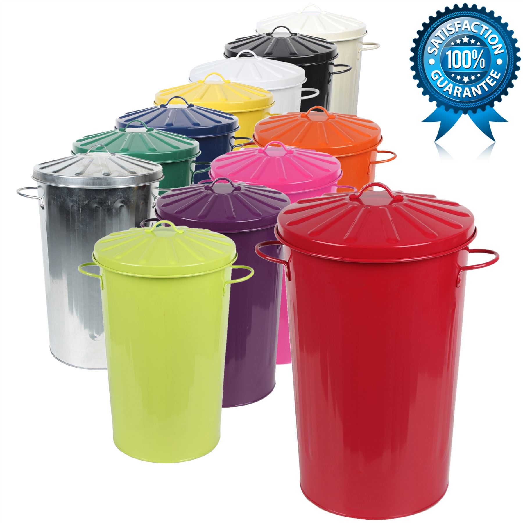 Metal 18 Litre Small Colour Recycle Dustbin Paper Rubbish Waste Bin