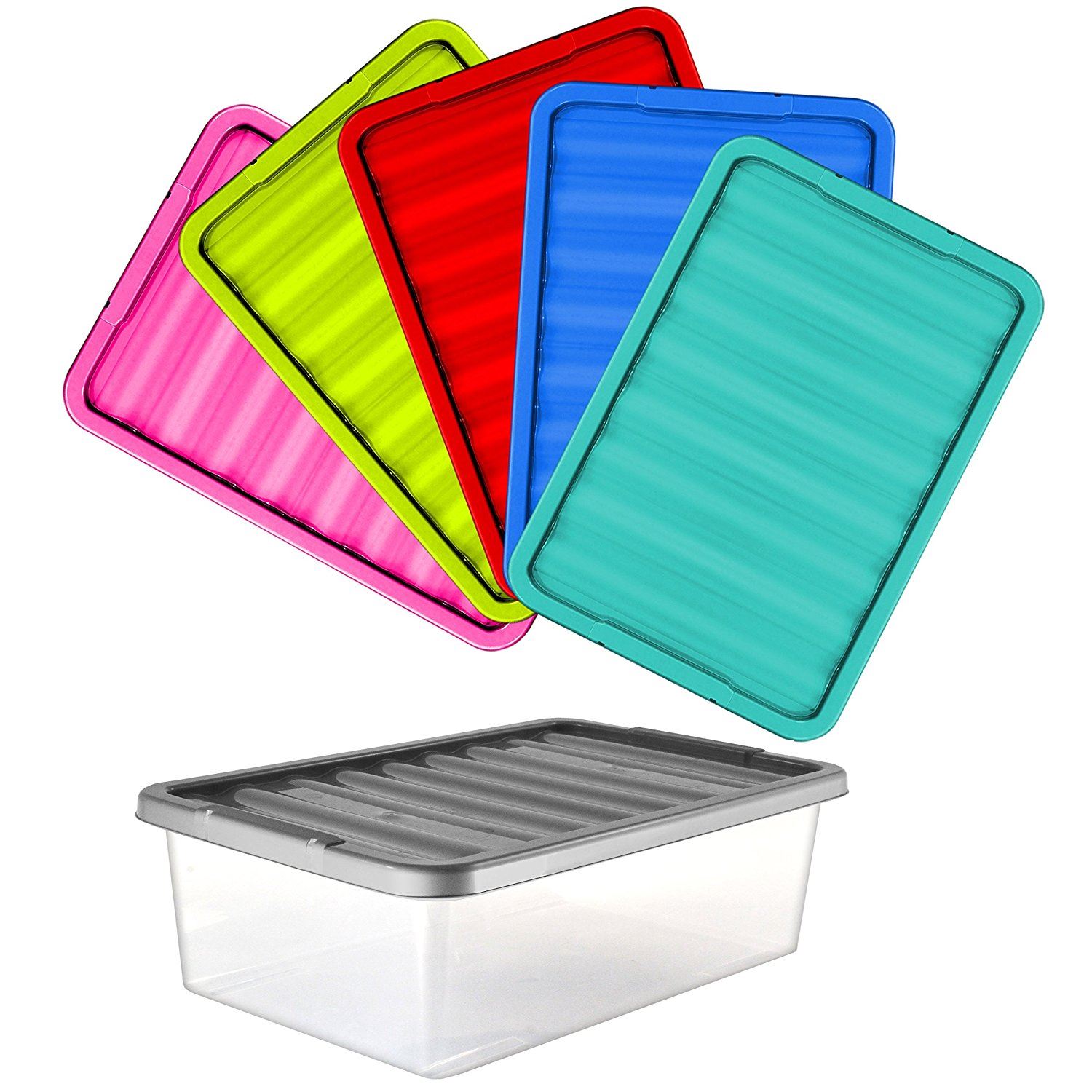 32 litres large plastic underbed storage clear box with 32 litres large plastic underbed storage clear box with