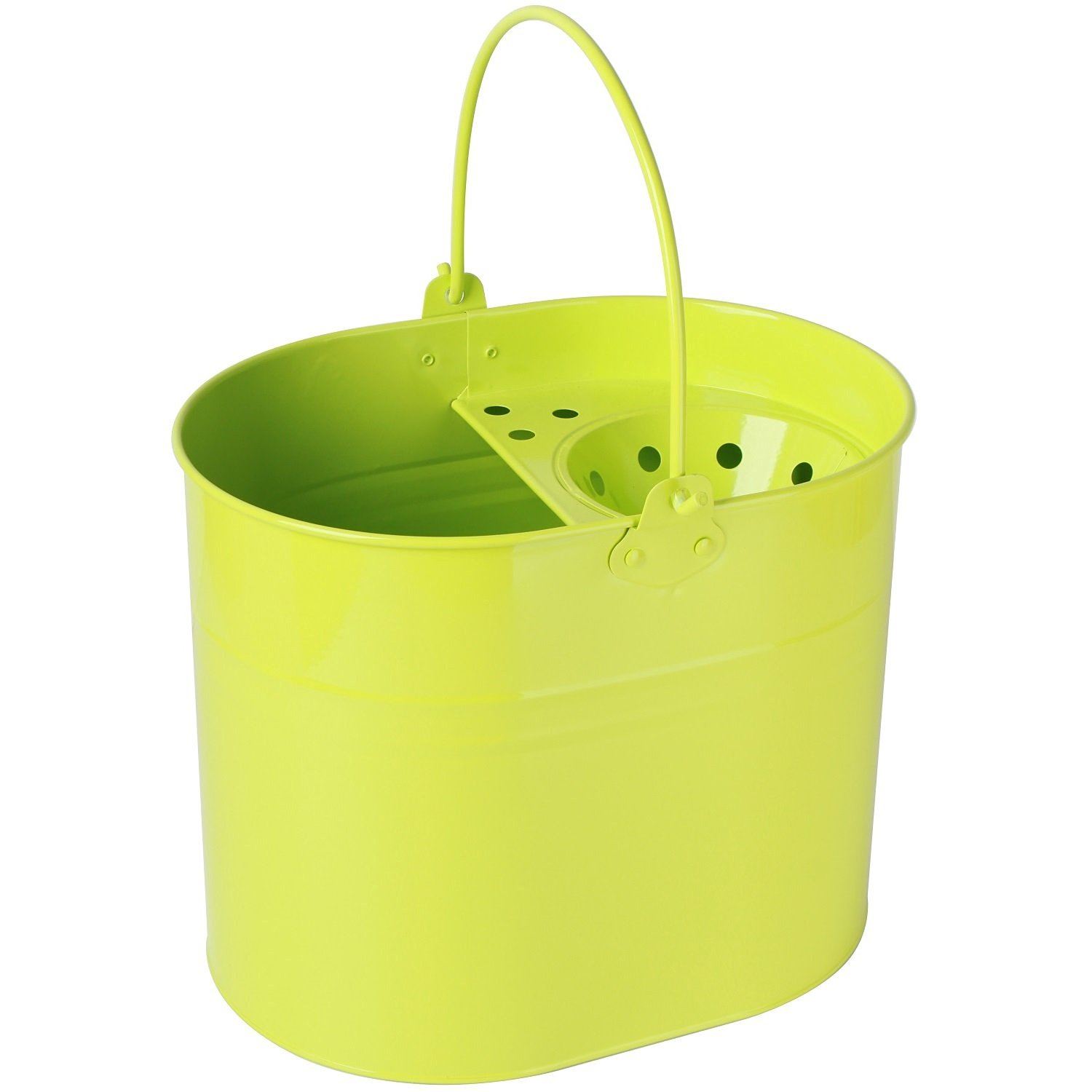 15 Litre Large Metal Steel Colour Mop Bucket with Handle for General
