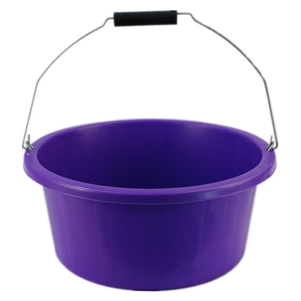 2 x Small Shallow Plastic Horse Animal Feed Bucket with Handle 3 Gallon
