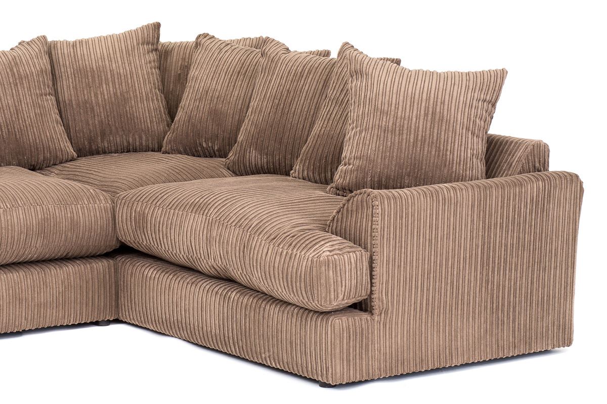 Ferguson Cord Chenille Fabric Corner Sofa in Grey or Brown eBay