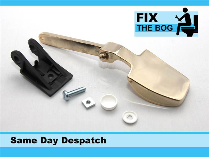 TULIP Toilet Side Lever Handle Luxury Paddle Flush WC GOLD on metal