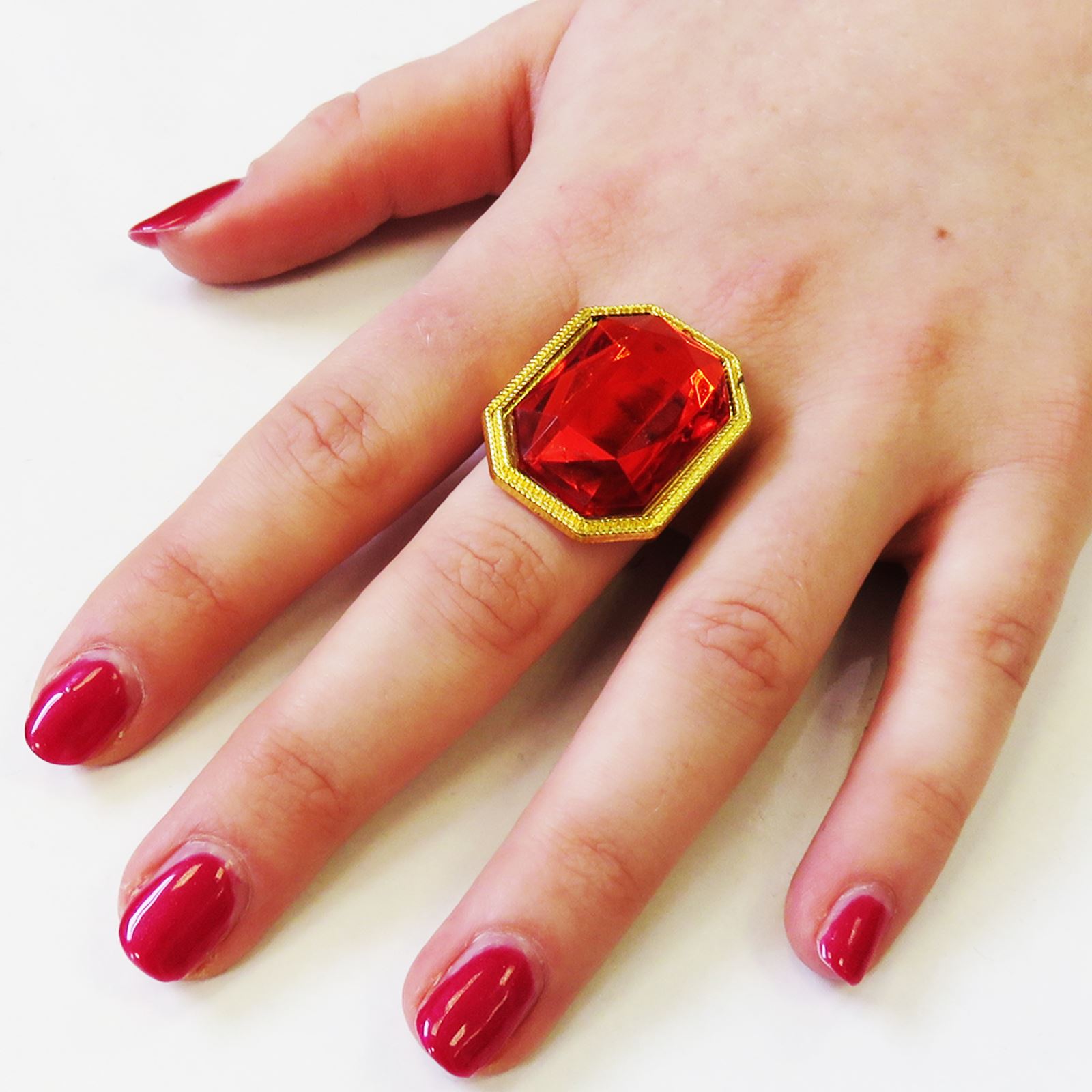 Plastic Ring Fancy Dress Accessory Gem Jewel Pirate Steam Punk