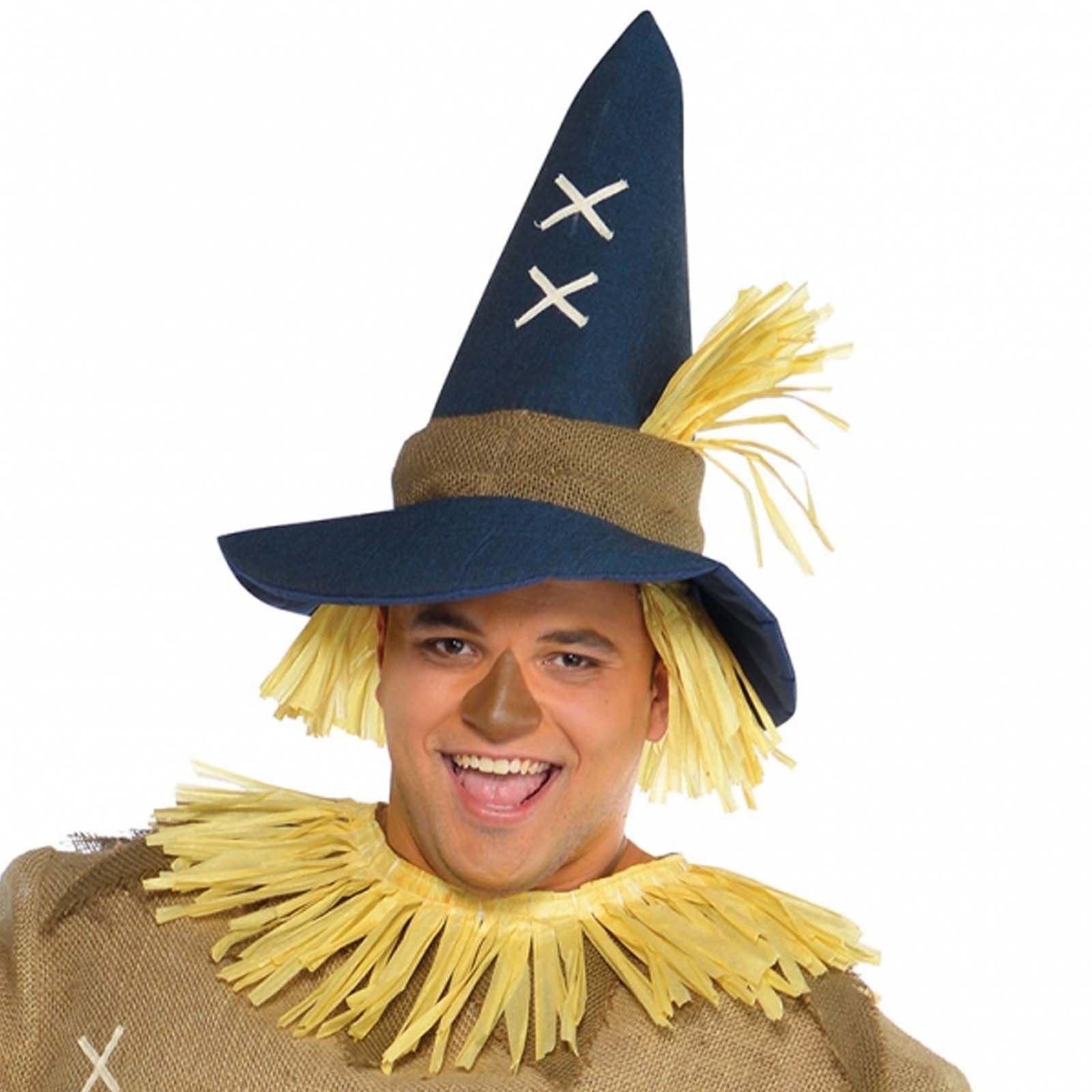 Adults Mens Scarecrow Straw Man Outfit Fancy Dress Up Party Halloween