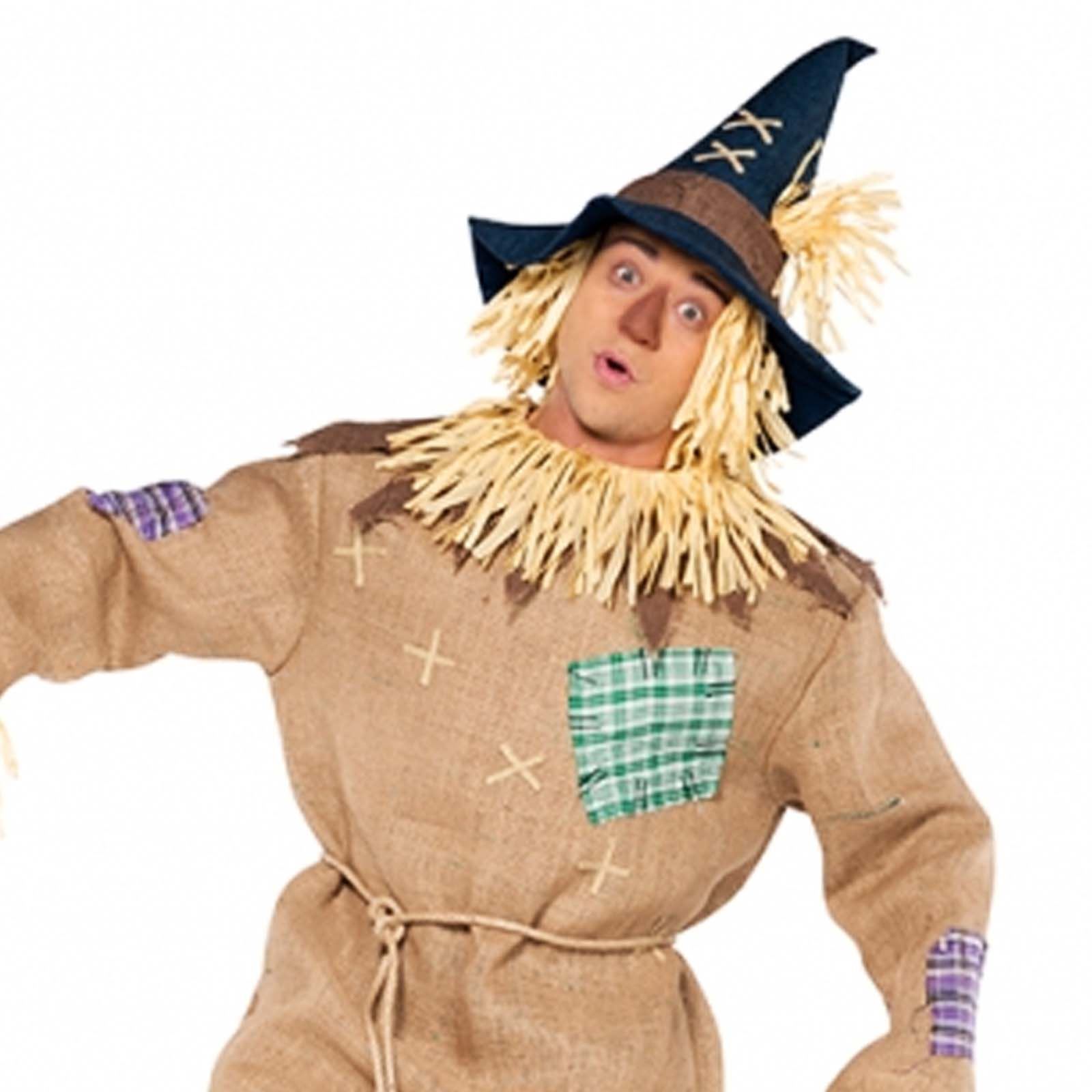 Adults Mens Scarecrow Straw Man Outfit Fancy Dress Up Party Halloween