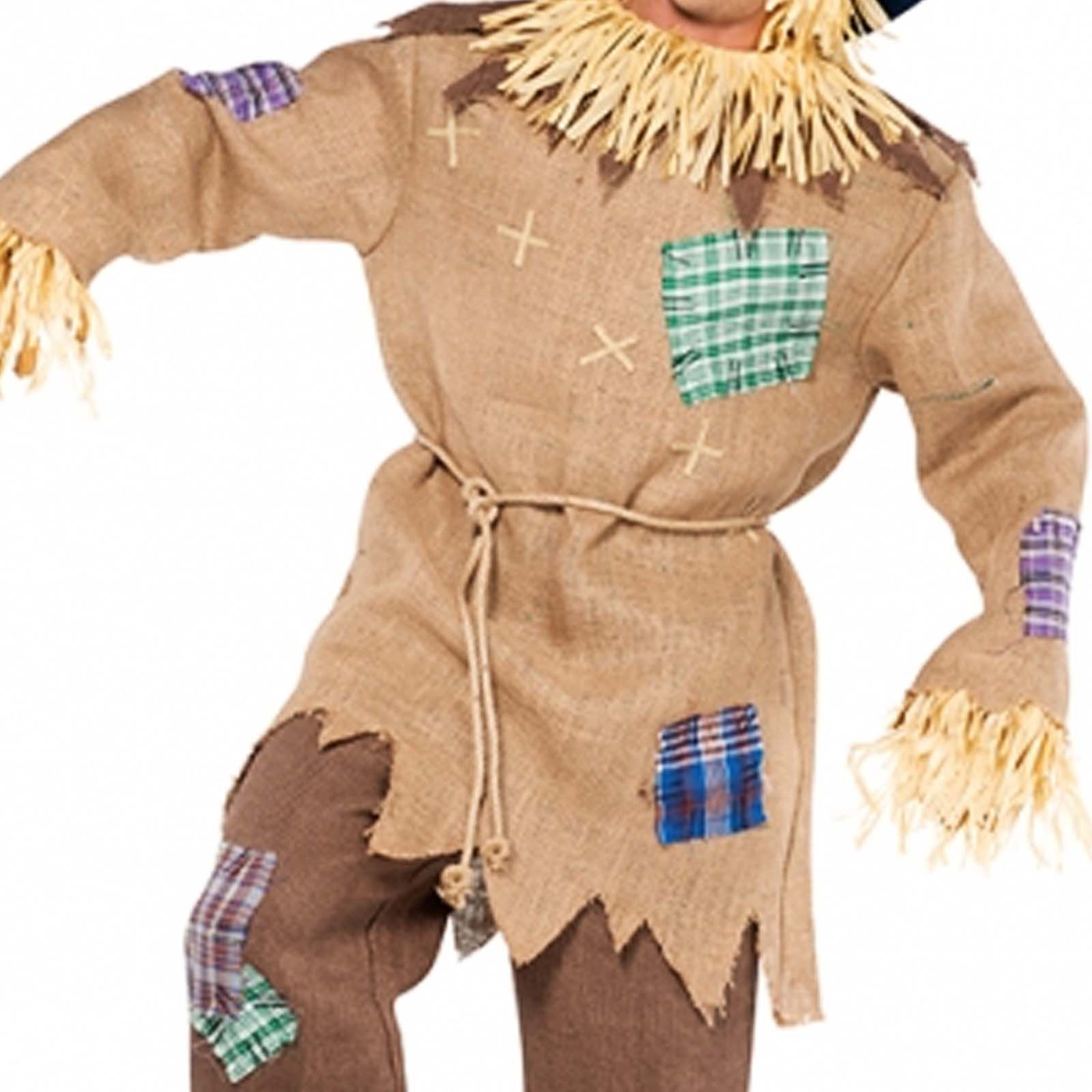 Adults Mens Scarecrow Straw Man Outfit Fancy Dress Up Party Halloween
