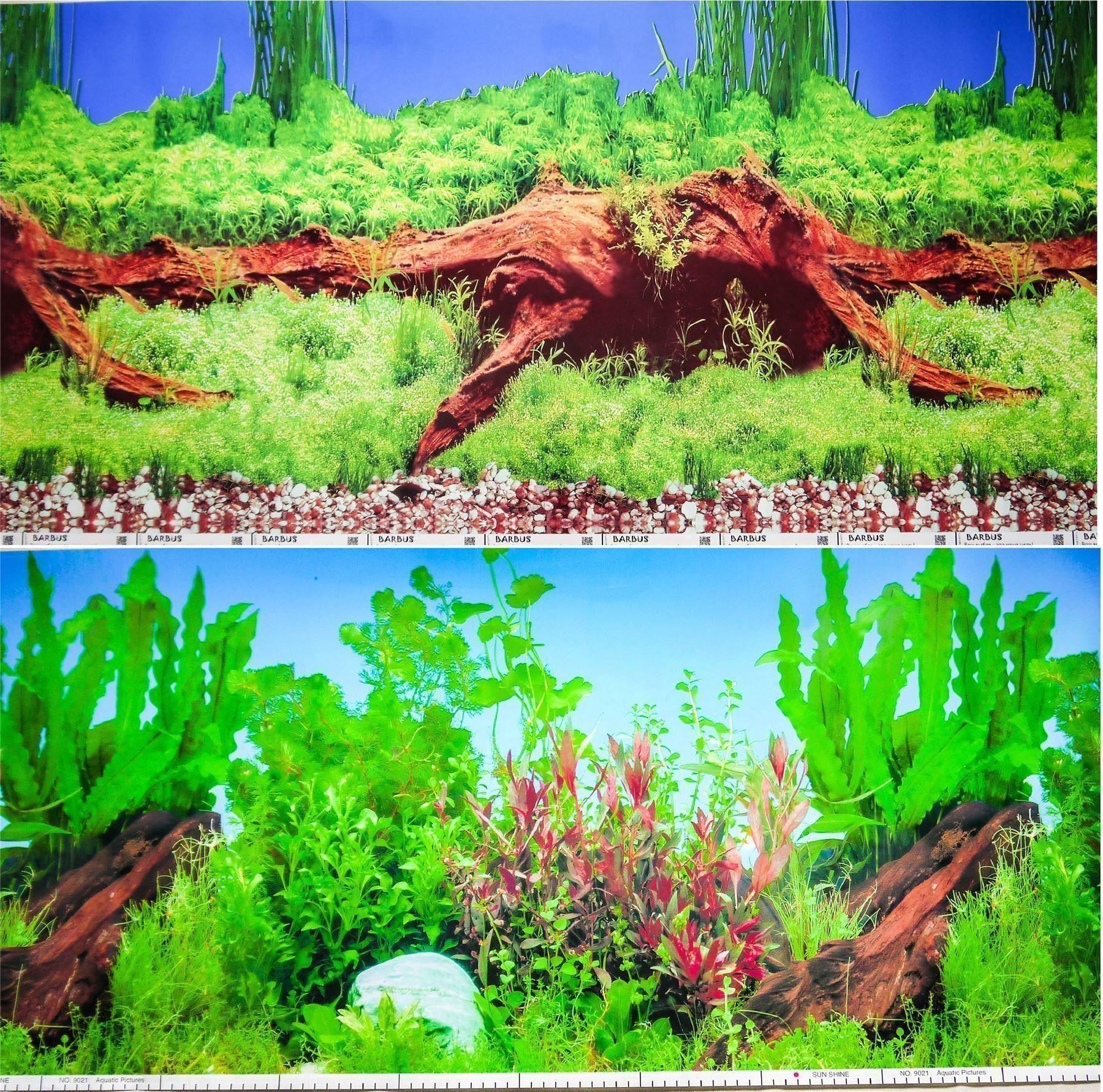 19" Double Sided Aquarium Background Backdrop Fish Tank Reptile