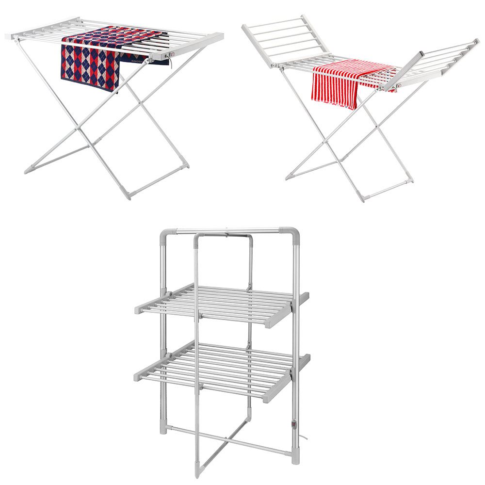 Portable Heated Clothes Airer Folding Indoor Laundry Washing Dryer Horse Airers eBay
