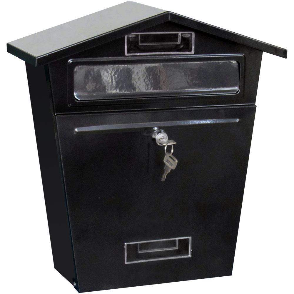 Steel Post Box Large Mailbox Lockable Letter Mail Wall Mounted By Home