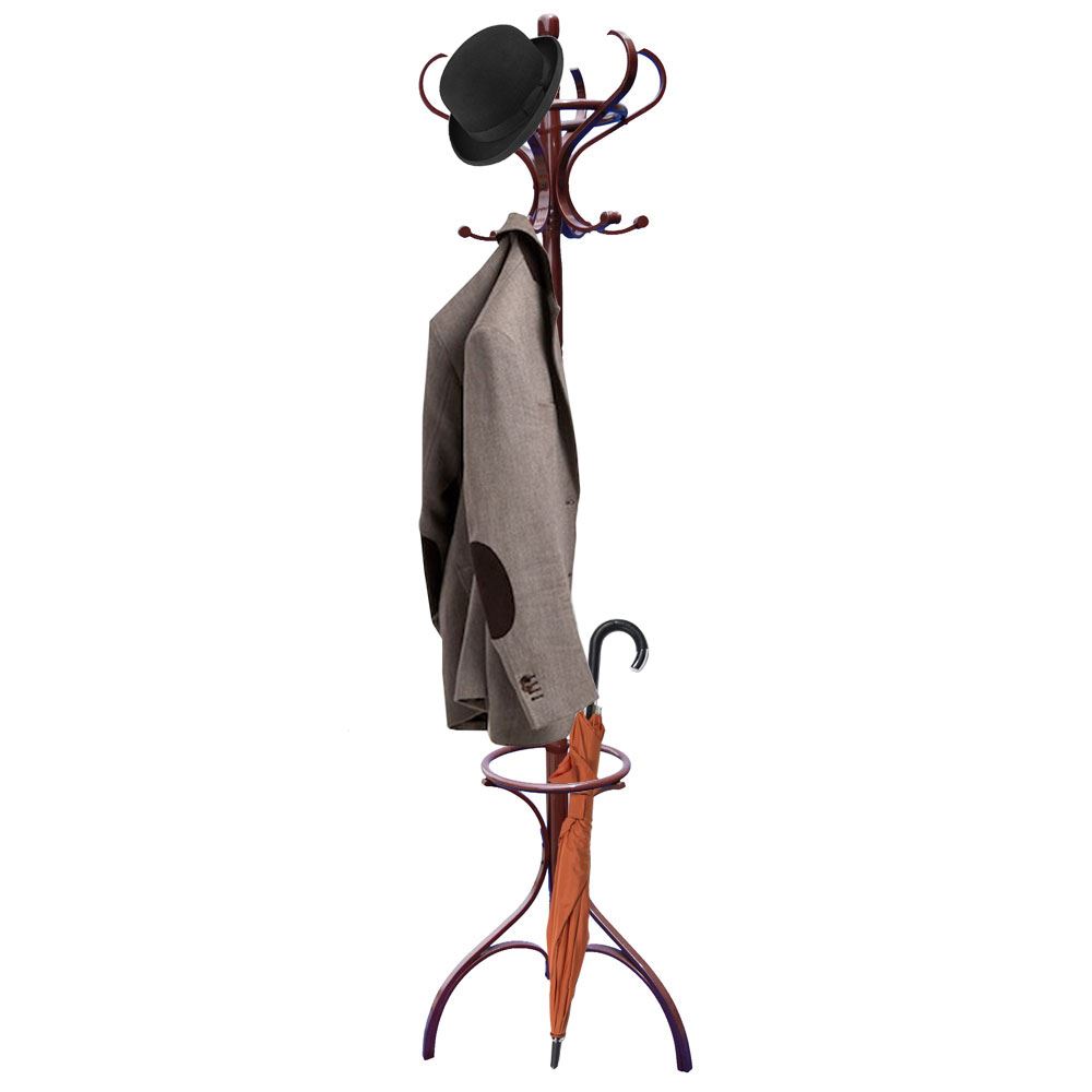 Coat Stand Mahogany Hook Coat/Hat/Jacket/Umbrella Standing Bentwood