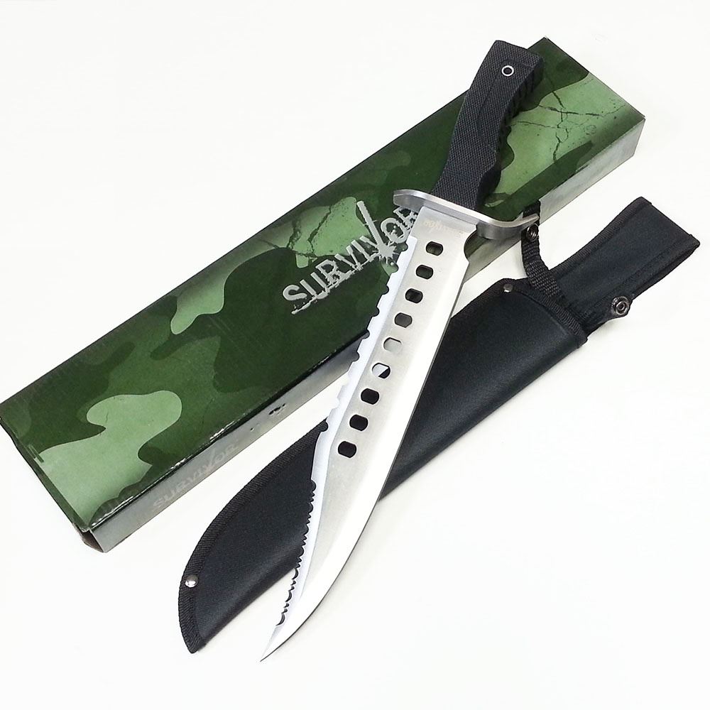 17" Tactical Hunting Rambo Full Tang Fixed Blade Knife Machete Bowie w