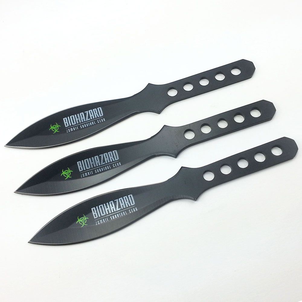 biohazard 3pc kunai combat throwing knife set survival ebay biohazard 3pc kunai combat throwing knife set survival ebay