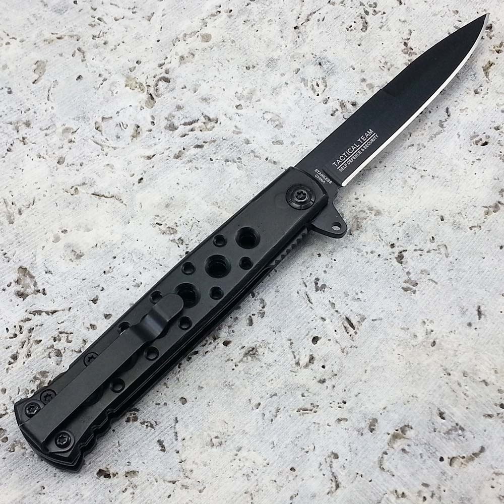 7.5" Black Folding Spring Assisted Knife Stainless Steel Blade eBay