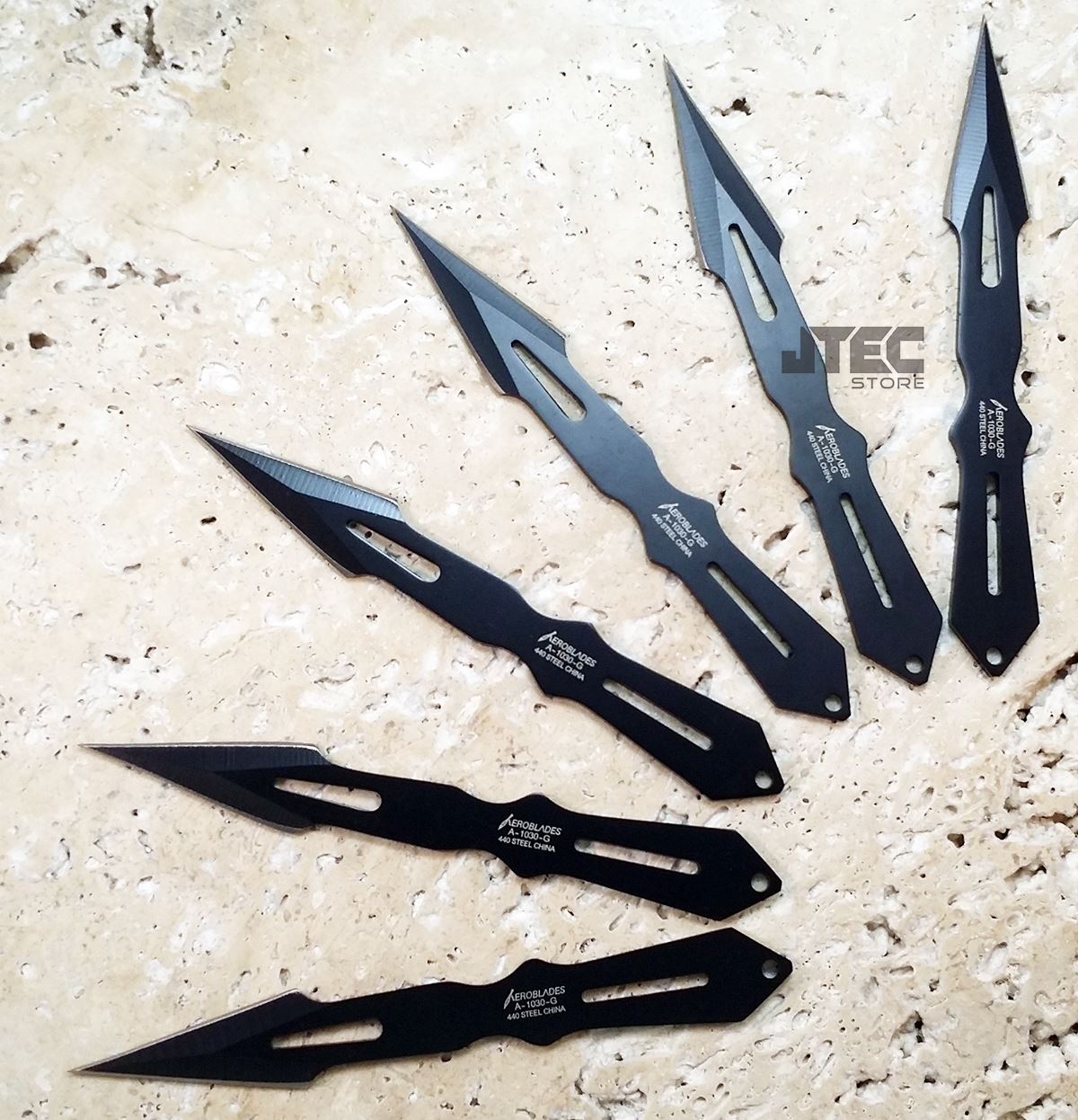 6pc Throwing Knives w/ Wrist Sheath NARUTO KUNAI Black Ninja Knife Set