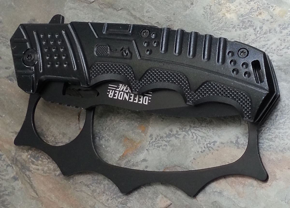 8" Black Spring Assisted Heavy Duty Folding Pocket Knife with Belt Clip