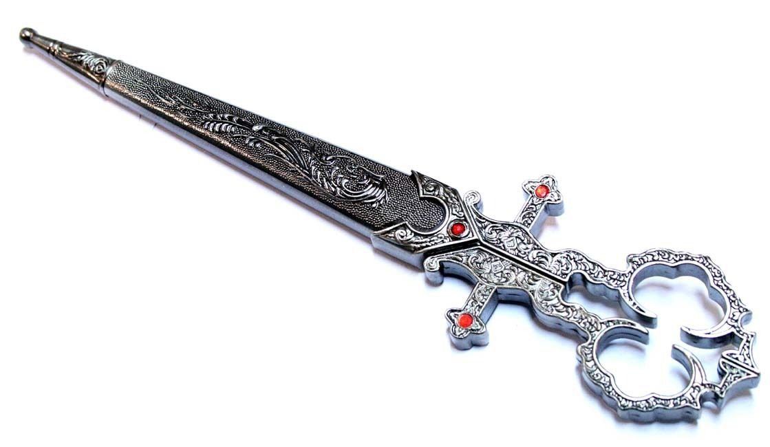 New Medieval 11" Renaissance Chrome Scissor Bodice Dagger Dirk Style