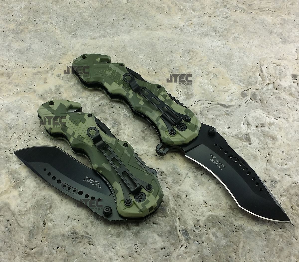 9" Assisted Open DIGITAL GREEN CAMO Rescue Pocket Knife Tactical Knives JT211 eBay