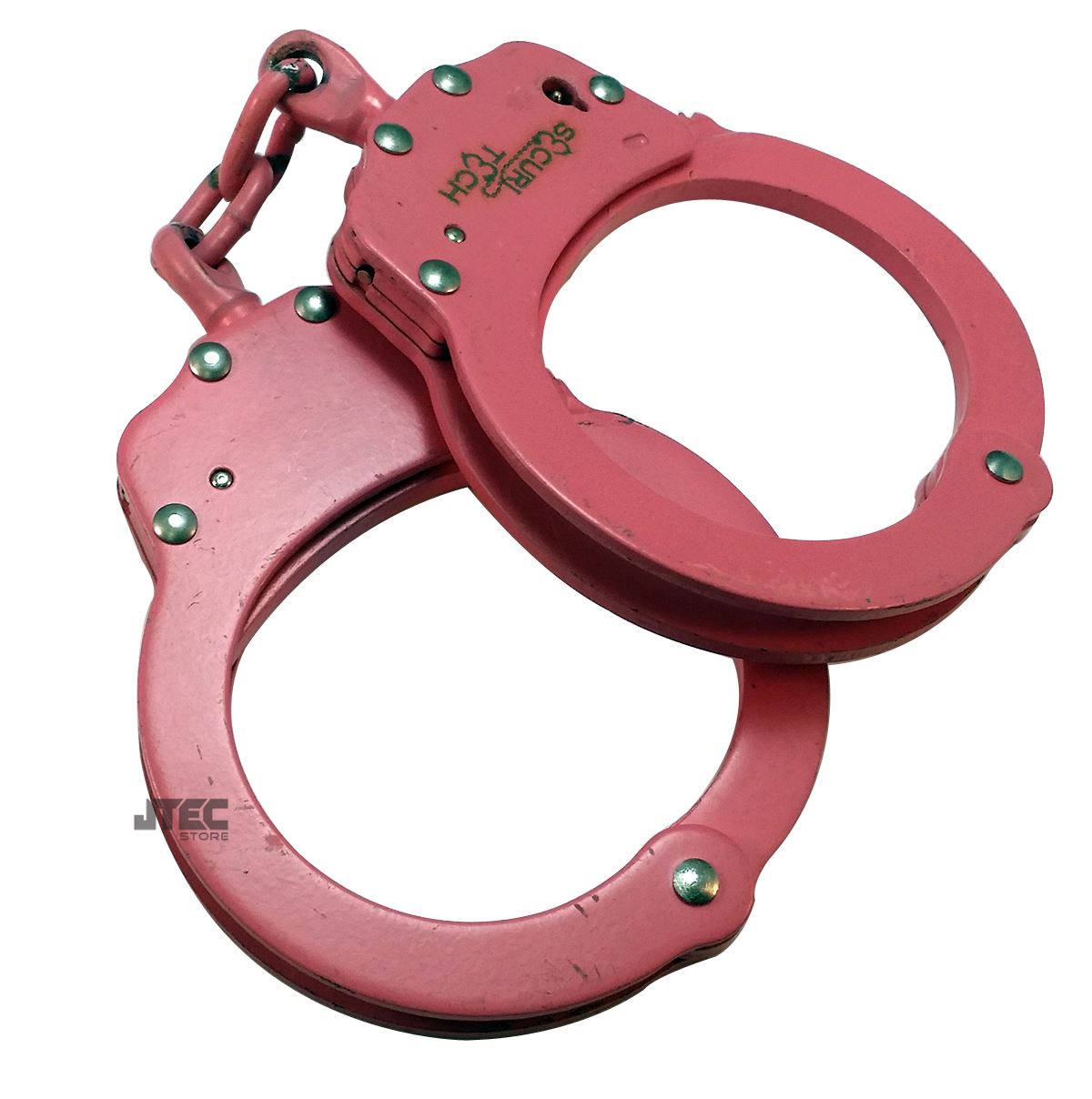 Pink Steel Handcuffs Real Police Double Locking LockCuffs W/ Pouch & 2
