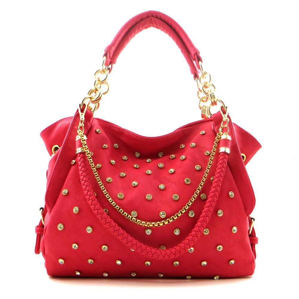 [7 COLORS]LUXURY Rhinestone Bling Chain Decorated Tote Bag Purse eBay