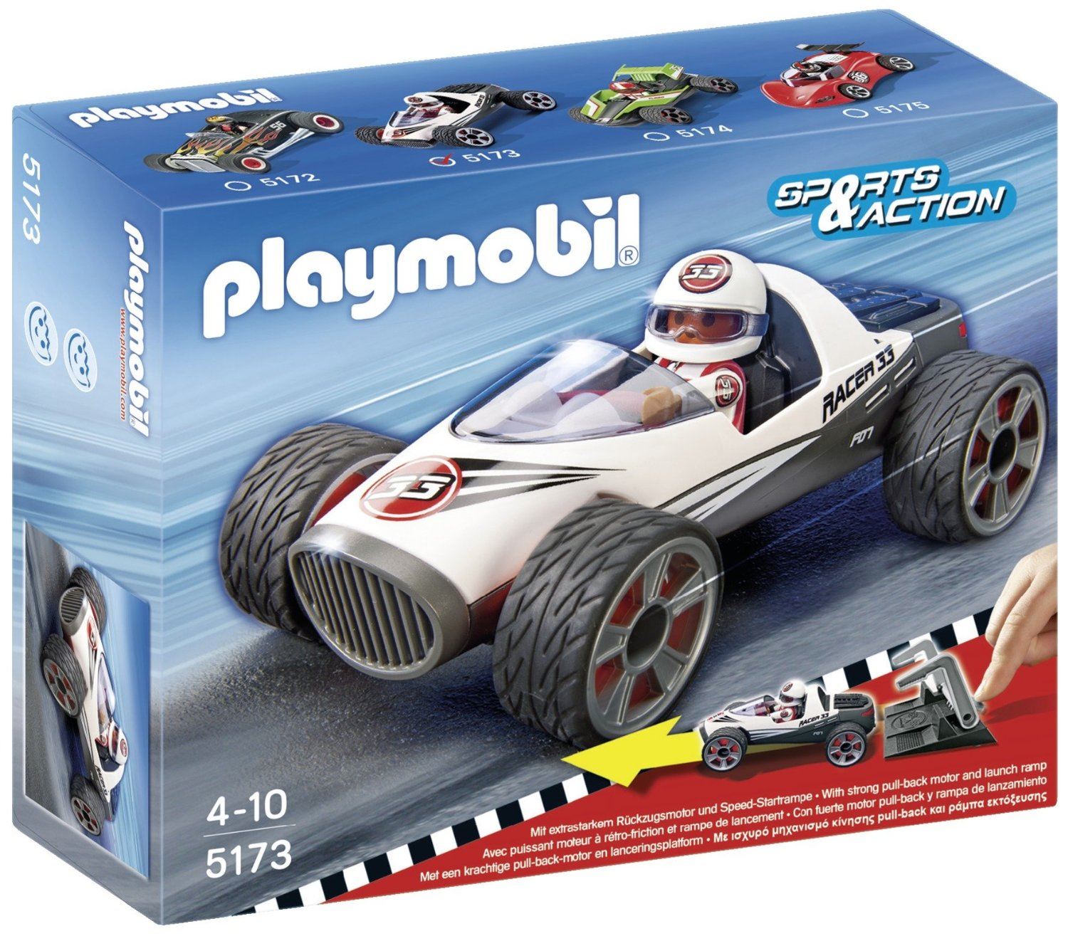 5173 Rocket Racer Playmobil Pull Back Motor Race Car Preschool