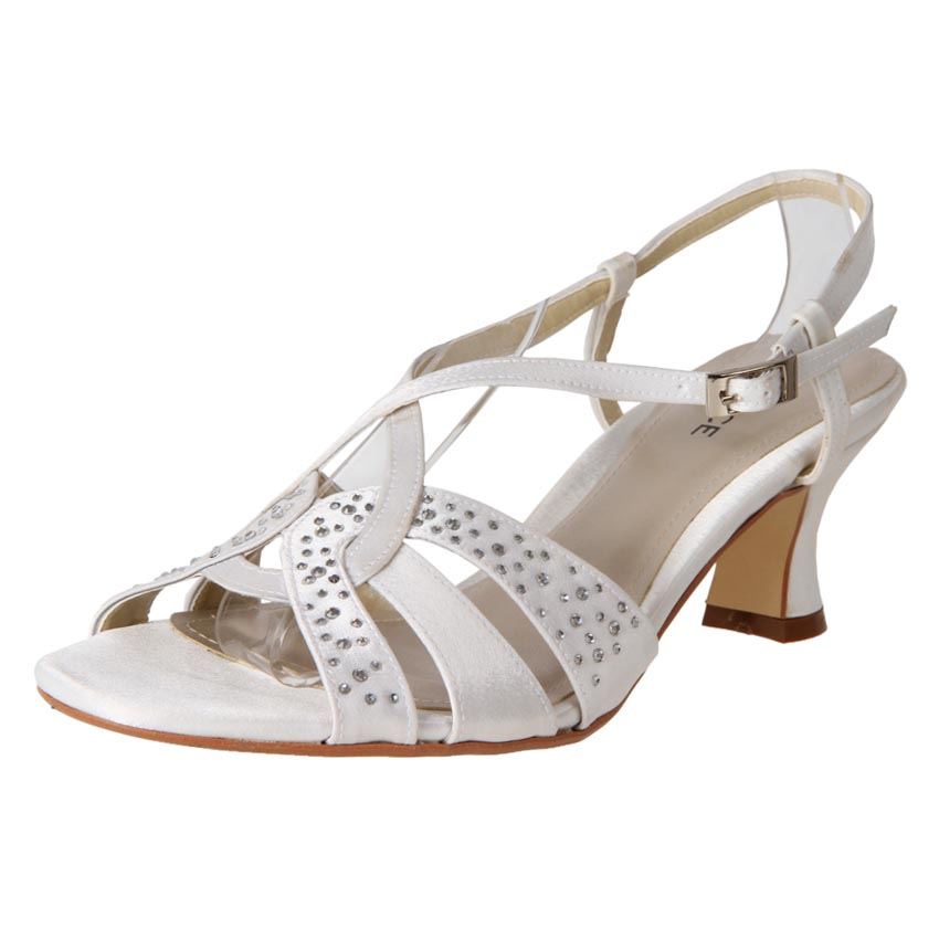 New Clarice Women�s Satin Rhinestone Kitten Heel Wedding New Clarice Women�s Satin Rhinestone Kitten Heel Wedding