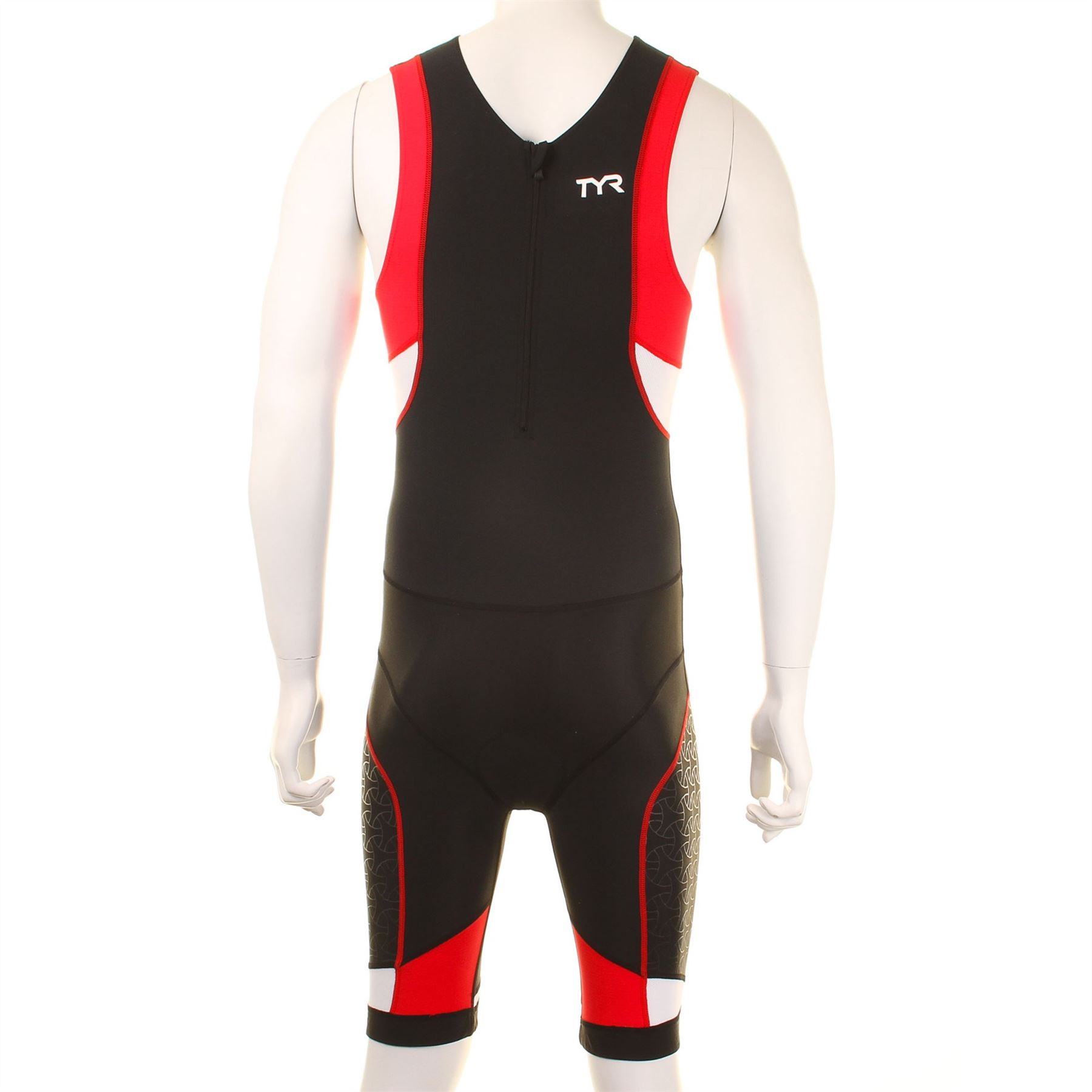 Tyr Competition Triathlon Front Zippped Tri Suit Swimsuit Mens Black/Red