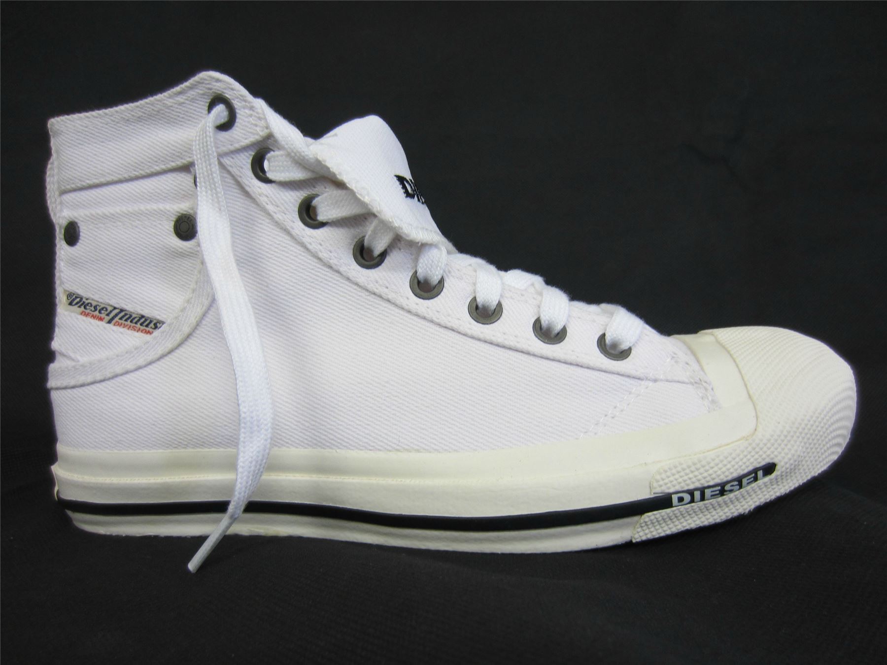 Diesel Exposure Denim Canvas Trainers Womens White Casual Shoes