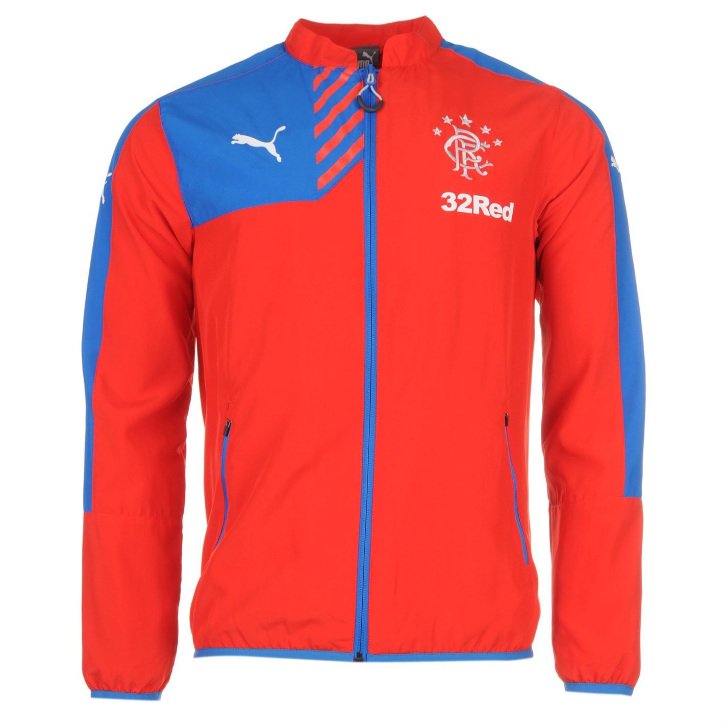 Puma Glasgow Rangers Football Club Woven Jacket Mens Red/Royal Football