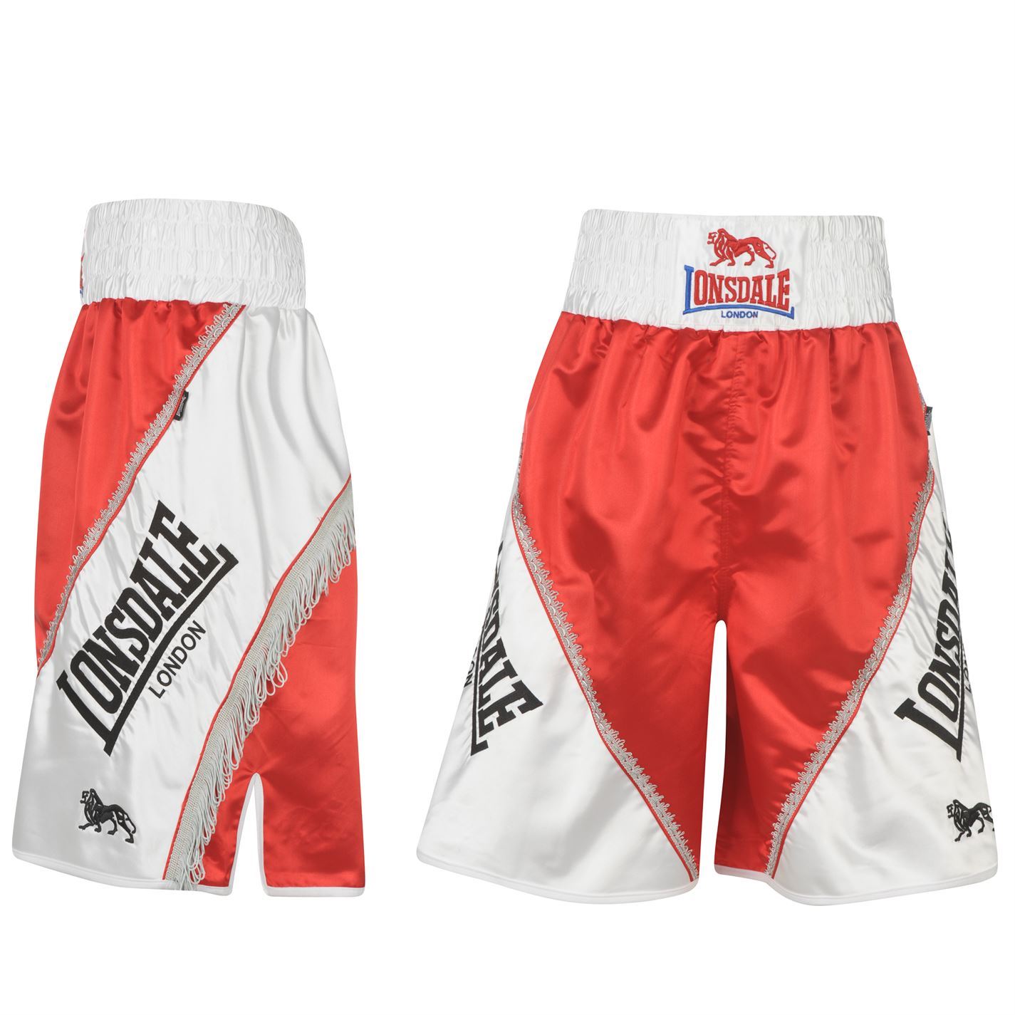 Lonsdale Braid and Tassel Shorts Red/White Boxing MMA eBay