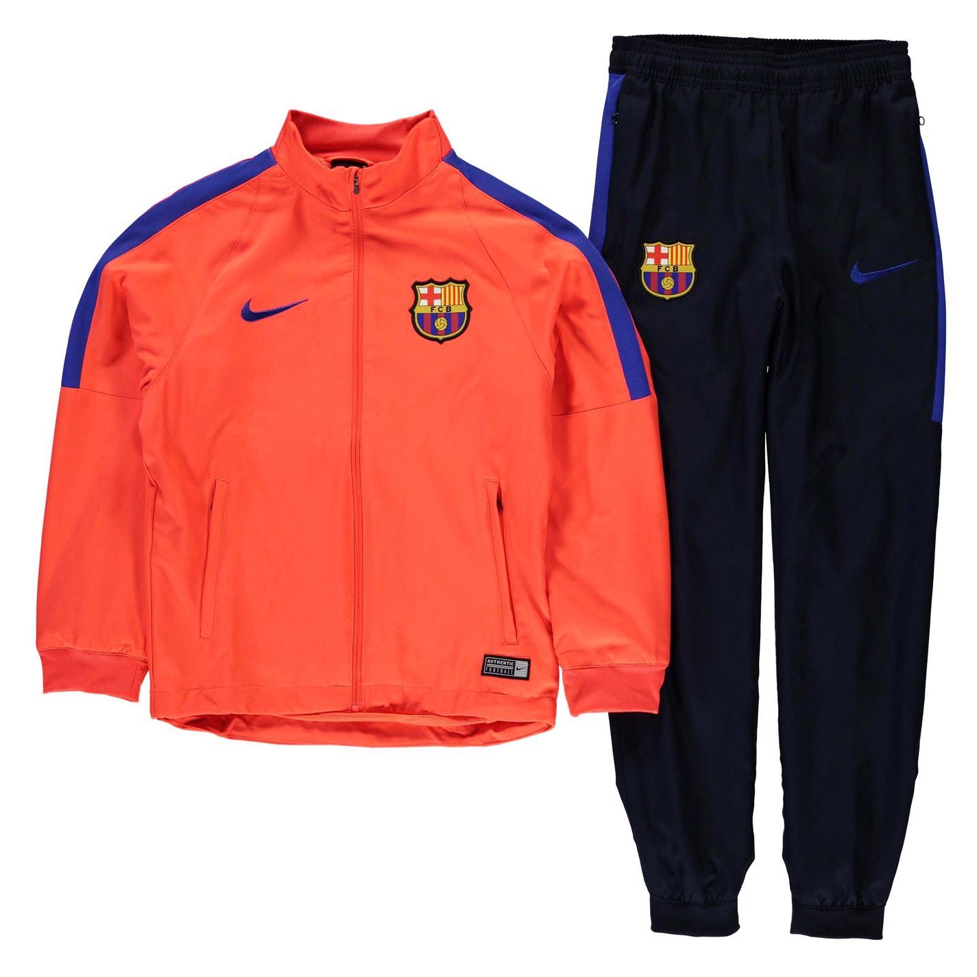 Nike FC Barcelona 2 Piece Tracksuit Juniors Crimson/Obsidian Football
