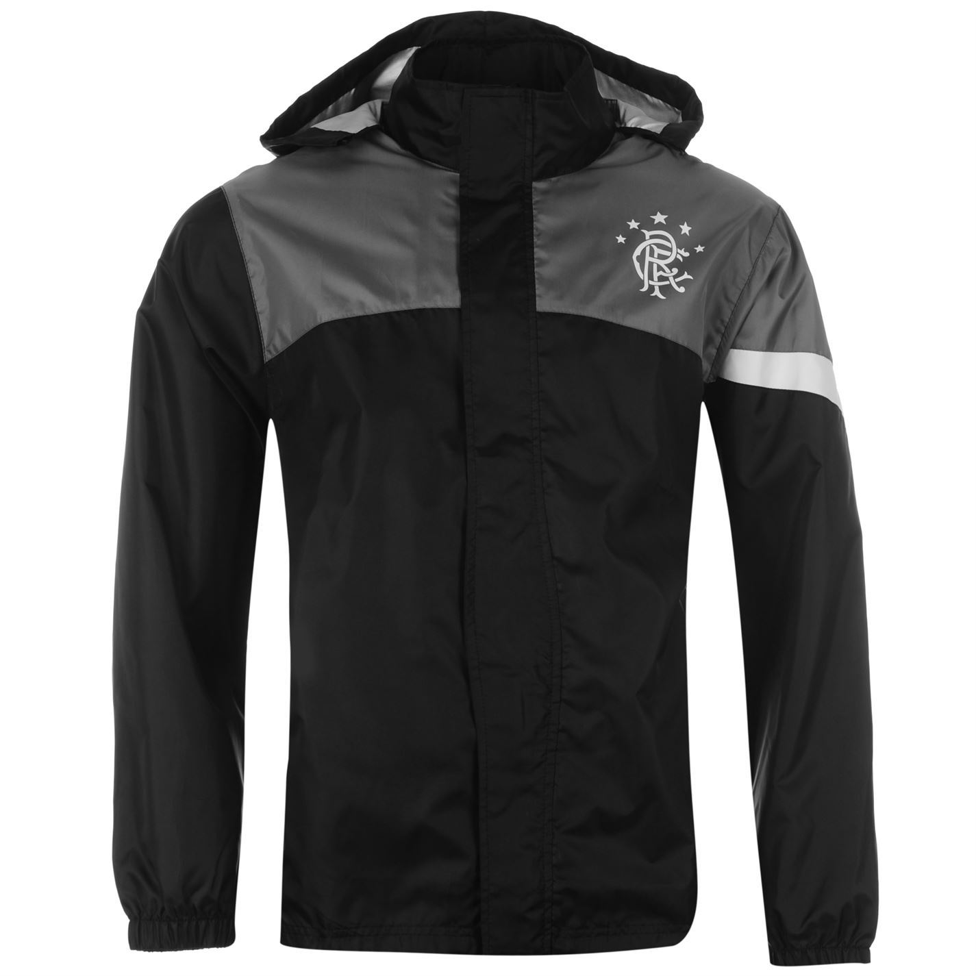 Glasgow Rangers FC Rain Jacket Mens Black/Grey SPL Football Soccer eBay