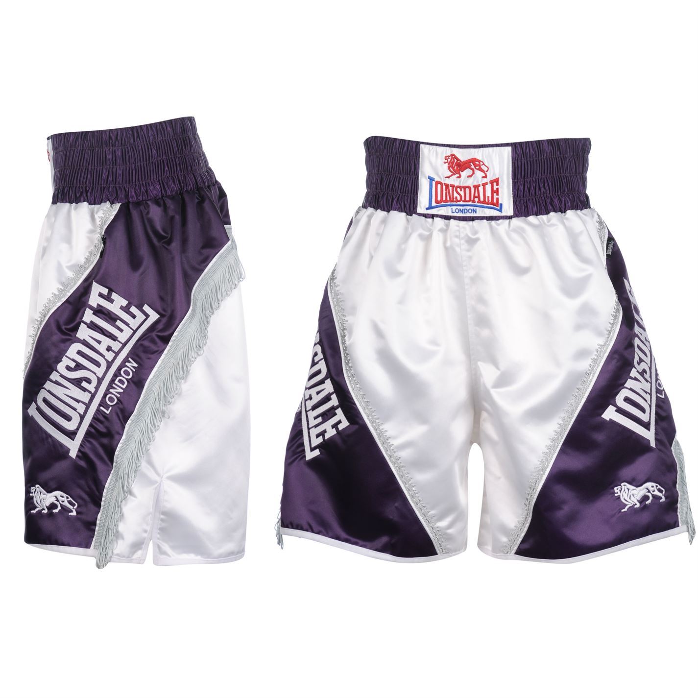 Lonsdale Braid and Tassel Shorts White/Purple Boxing MMA eBay