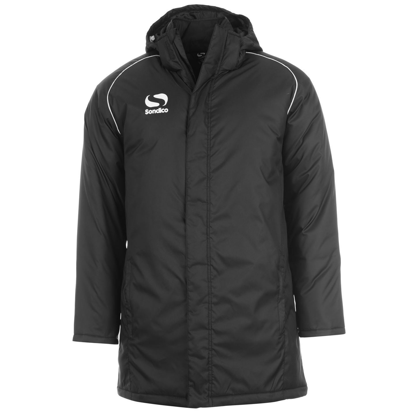 Sondico Managers Jacket Coat Mens Black Overcoat Raincoat eBay