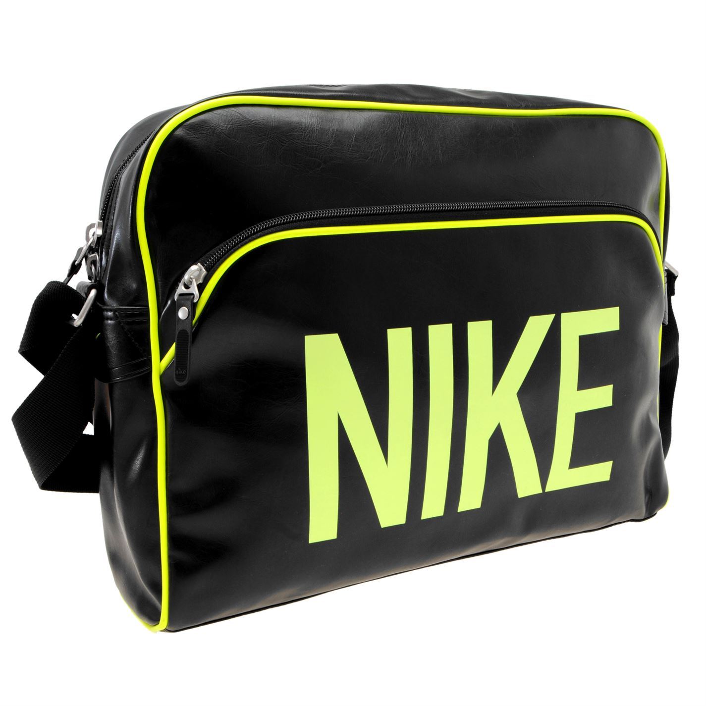 Nike Heritage Track Bag Black/Volt Retro Sports Gym Travel Shoulder eBay