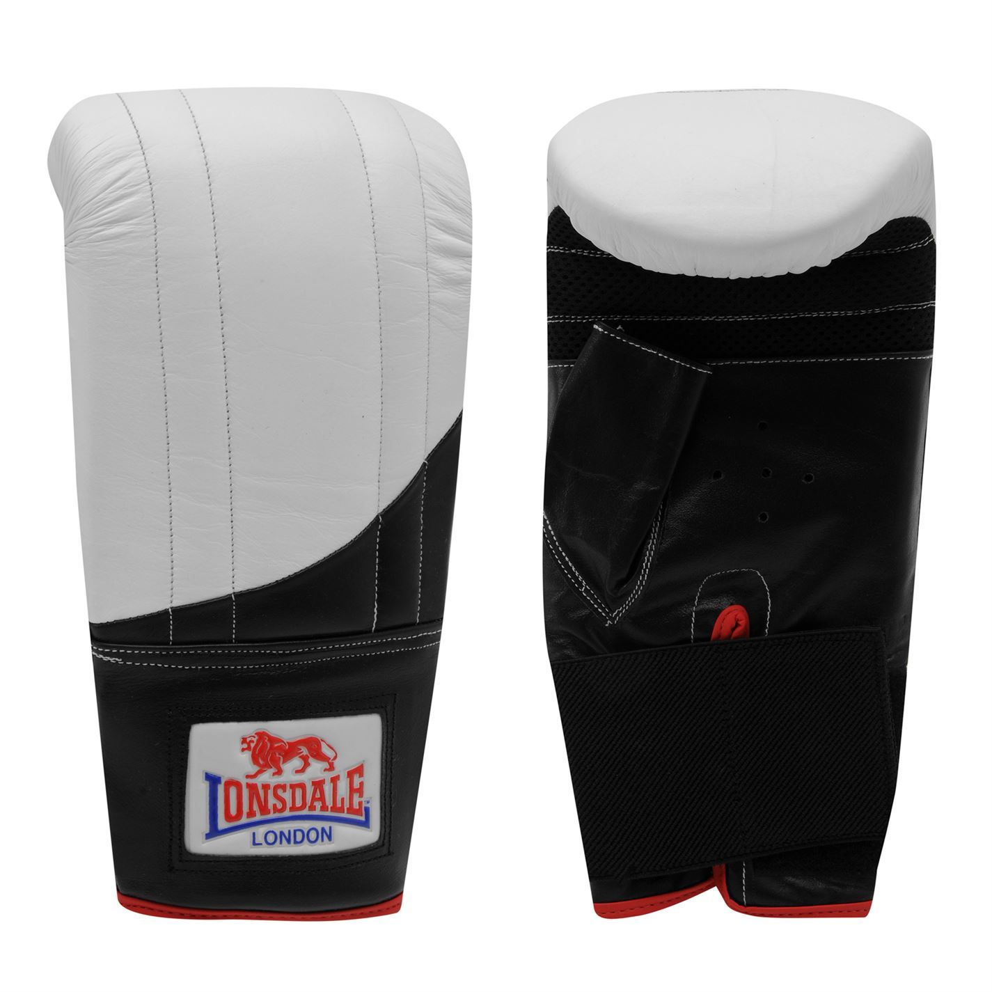 Lonsdale Super Pro Traditional Boxing Bag Training Gloves Mitts Black