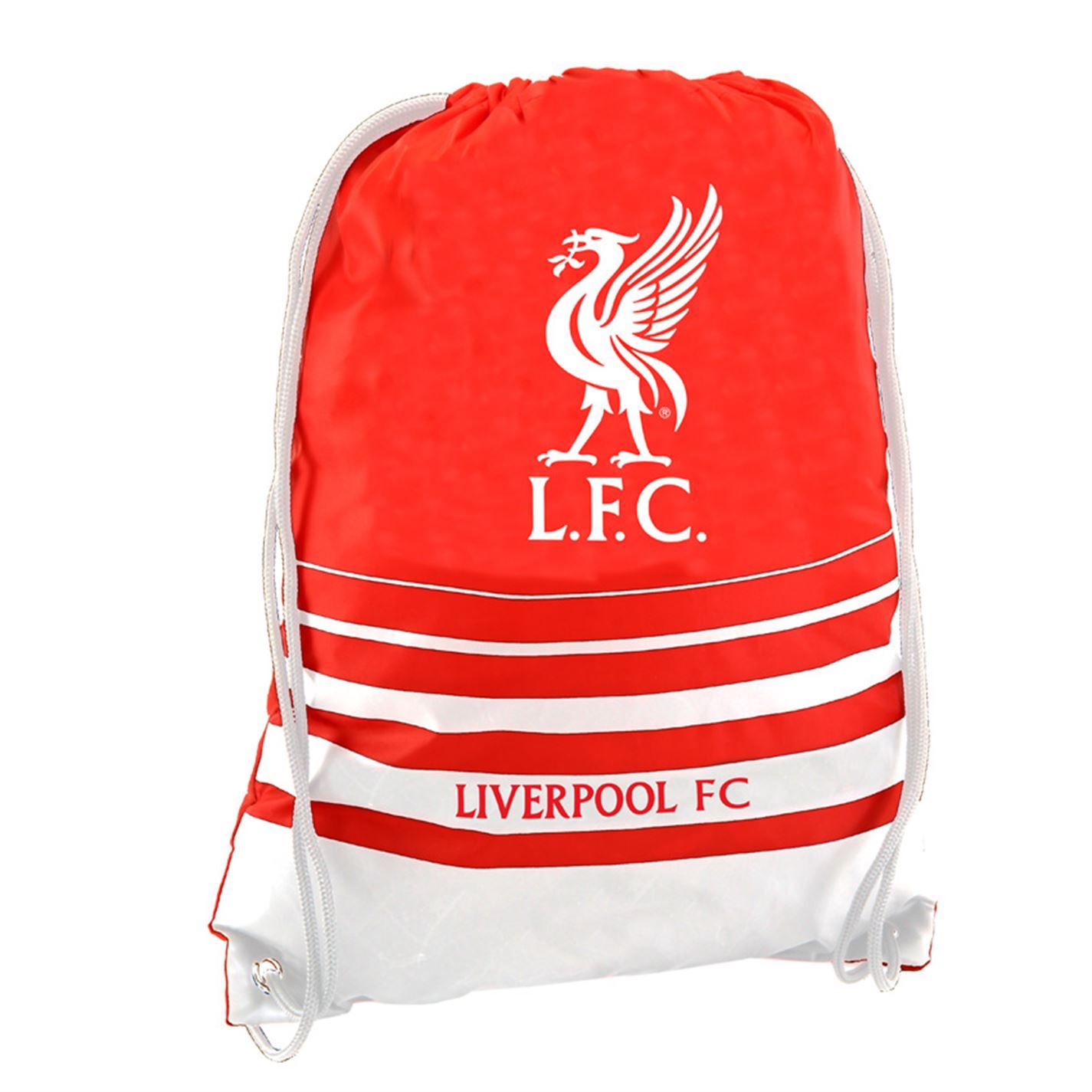 Liverpool FC Drawstring Gym Bag Red/White Football Soccer PE Sports Kit